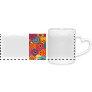 Modèle rétro - Mug panoramique avec anse en forme de cœur - blanc - Devant