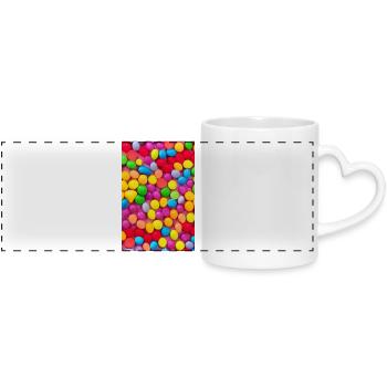 Bonbons - Panoramatasse mit Herzhenkel - Weiß - Vorne