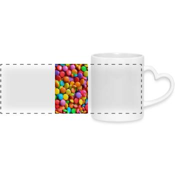 Bonbons - Panoramatasse mit Herzhenkel - Weiß - Vorne