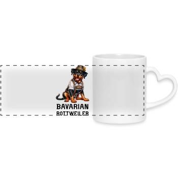 Rottweiler Bayern Design - Panoramatasse mit Herzhenkel - Weiß - Vorne