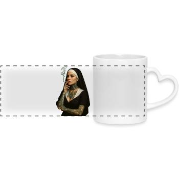G' Religieuse - Mug panoramique avec anse en forme de cœur - blanc - Devant