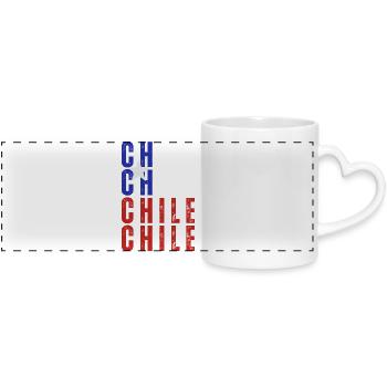 La fierté chilienne, j’aime le Chili - Mug panoramique avec anse en forme de cœur - blanc - Devant