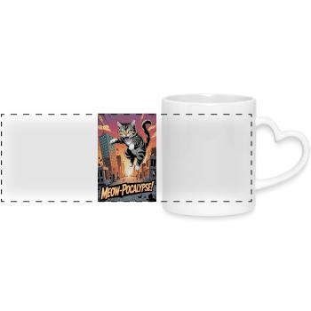 Un design de t-shirt graphique dynamique de style anime - Mug panoramique avec anse en forme de cœur - blanc - Devant