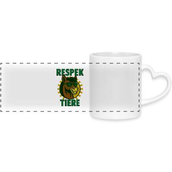 Respek Tiere Pferd mit Sonnenbrille - Panoramatasse mit Herzhenkel - Weiß - Vorne