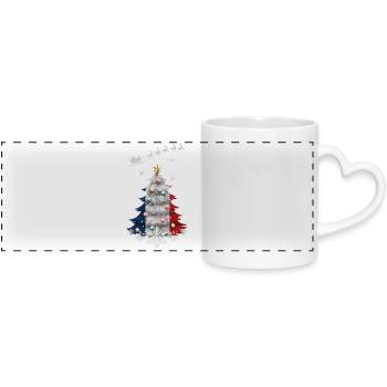 Sapin de Noël avec drapeau de la France - Mug panoramique avec anse en forme de cœur - blanc - Devant