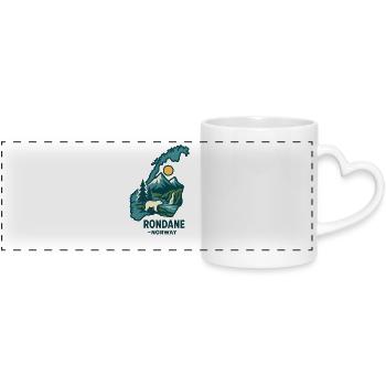 Rondane Fjäll björn och sol - Panoramic mug with heart handle - white - Front