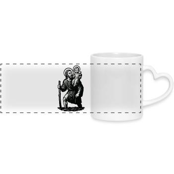 St Joseph with Child Jesus | Christophorus - Panoramic mug with heart handle - white - Front