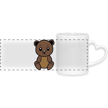 Baer_Baerchen_braun_T shirt_Kinder_Geschenk - Mug panoramique avec anse en forme de cœur - blanc - Devant