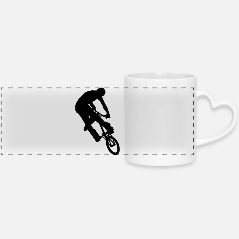 Fahrrad - Panoramatasse mit Herzhenkel - Weiß