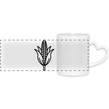 épi de maïs - Mug panoramique avec anse en forme de cœur - blanc - Devant
