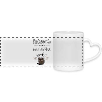 Les personnes sexy boivent du café glacé Déclaration - Mug panoramique avec anse en forme de cœur - blanc - Devant