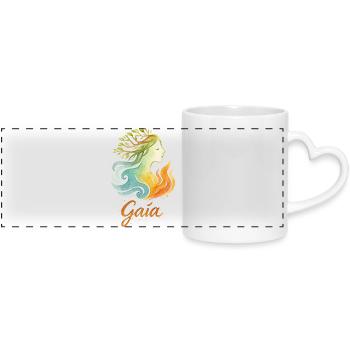 Gaia - Mother Nature - Tree of Life - Panoramic mug with heart handle - white - Front