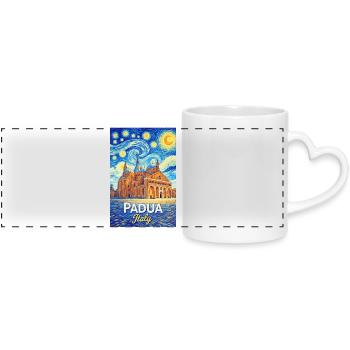 Padua, Italy. - Panoramic mug with heart handle - white - Front