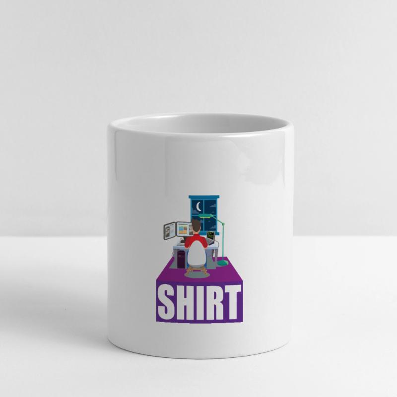 Night Shift Coder Programmer Desk Graphic Panoramic mug with heart handle