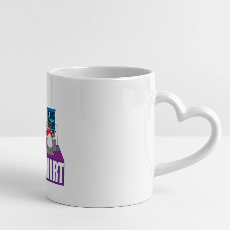 Night Shift Coder Programmer Desk Graphic Panoramic mug with heart handle