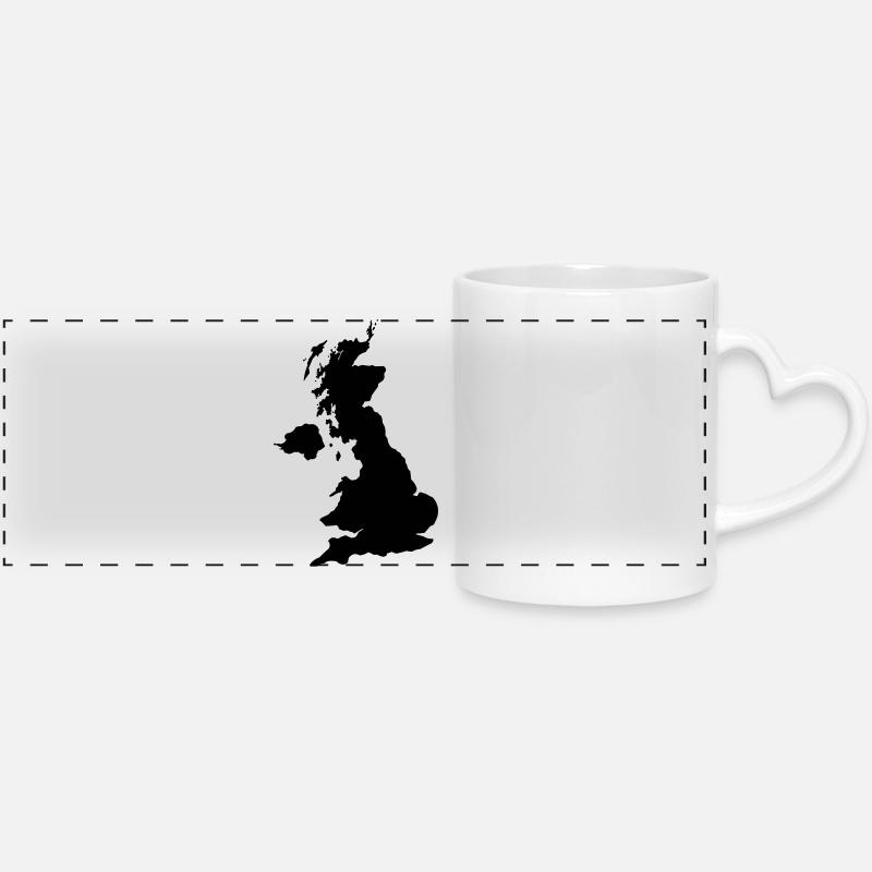Angleterre - Mug panoramique avec anse en forme de cœur - blanc