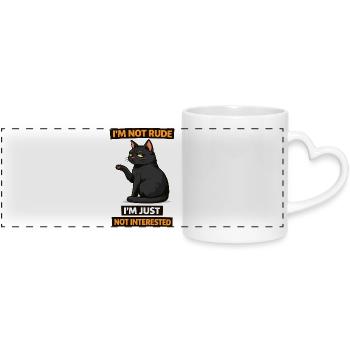 Not Interested Cat Attitude - Panoramic mug with heart handle - white - Front