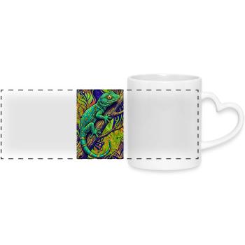 Gecko - Panoramatasse mit Herzhenkel - Weiß - Vorne