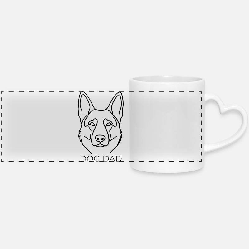 Votre compagnon le plus fidèle - Dog Dad - Mug panoramique avec anse en forme de cœur - blanc