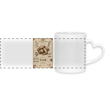 Vintage Tubers Anatomy Diagram - Panoramic mug with heart handle - white - Front