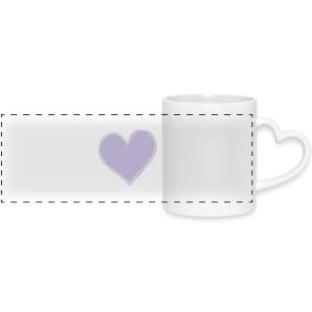 Lavender Heart - Mug panoramique avec anse en forme de cœur - blanc - Devant