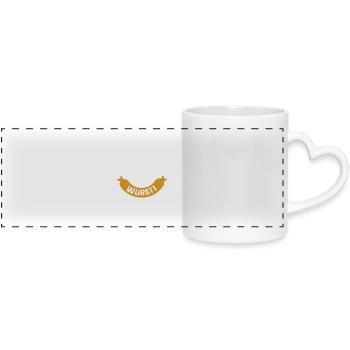 Les meilleures énonciations drôles de saucisse - Mug panoramique avec anse en forme de cœur - blanc - Devant