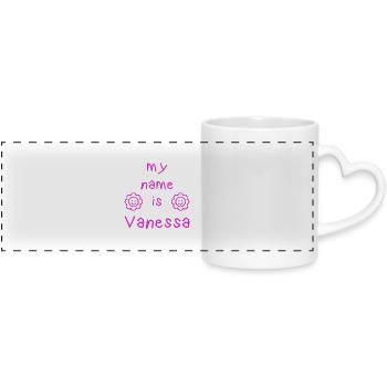 VANESSA MY NAME IS - Panoramic mug with heart handle - white - Front