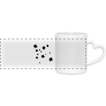 feuilles mortes - Mug panoramique avec anse en forme de cœur - blanc - Devant