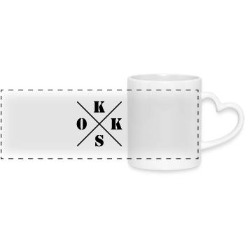 Logo de - Mug panoramique avec anse en forme de cœur - blanc - Devant