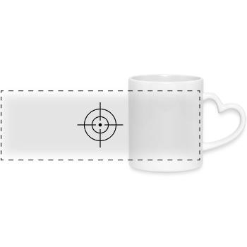 crosshair - Panoramic mug with heart handle - white - Front