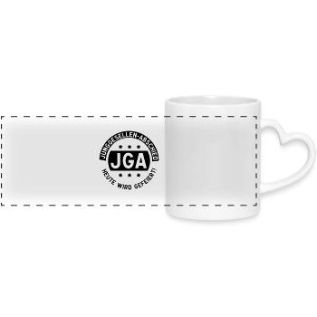 junggesellenabschied_jga_f1 - Panoramic mug with heart handle - white - Front