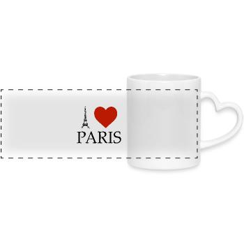 I-love-Paris - Panoramatasse mit Herzhenkel - Weiß - Vorne