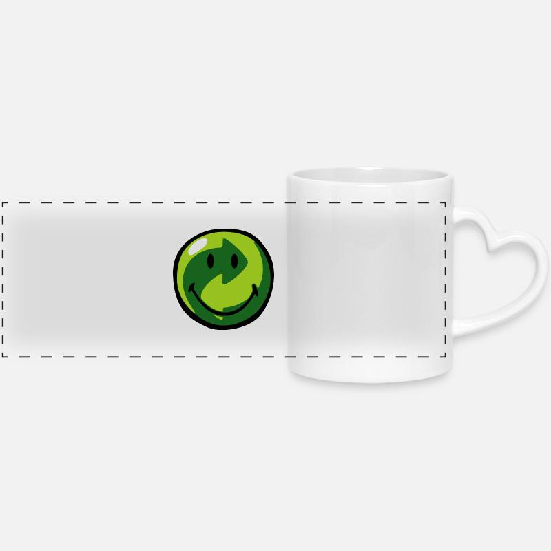 Smiley Recyclable - Panoramatasse mit Herzhenkel - Weiß