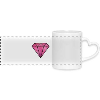 diamond pink - Panoramatasse mit Herzhenkel - Weiß - Vorne
