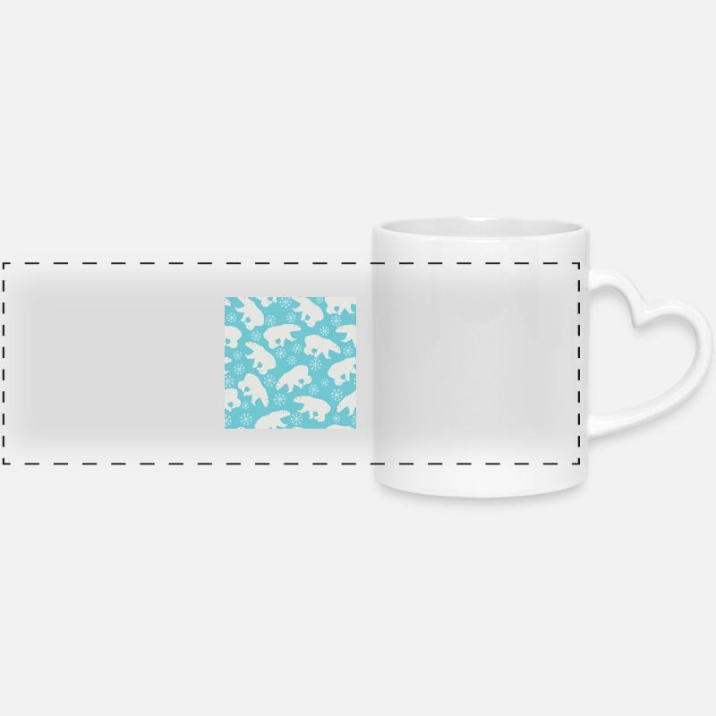 Ours polaire - Mug panoramique avec anse en forme de cœur - blanc