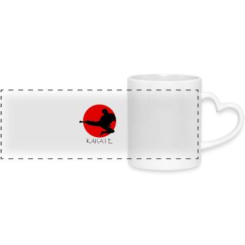Karate - Panoramic mug with heart handle - white - Front