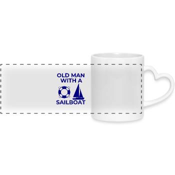 Sail - Panoramic mug with heart handle - white - Front