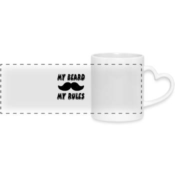 barbe - Mug panoramique avec anse en forme de cœur - blanc - Devant
