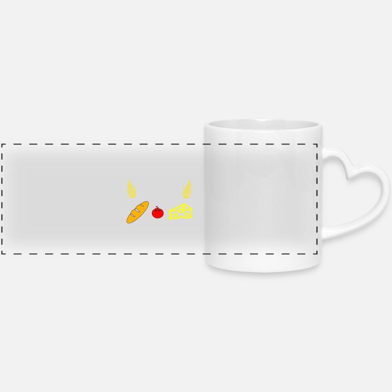 Farmer - Panoramic mug with heart handle - white