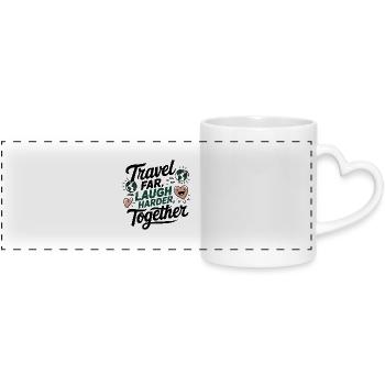 Travel Together adevnture travel quote text Art - Panoramic mug with heart handle - white - Front