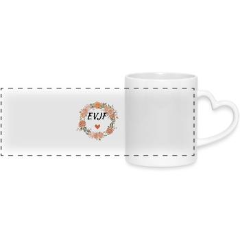 Evjf florale watercolor - assorti - Mug panoramique avec anse en forme de cœur - blanc - Devant