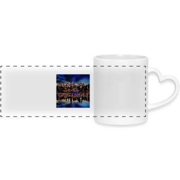 Feu de la ville hanséatique - Mug panoramique avec anse en forme de cœur - blanc - Devant
