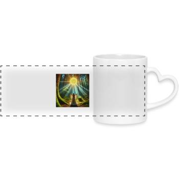 Magician - Panoramic mug with heart handle - white - Front