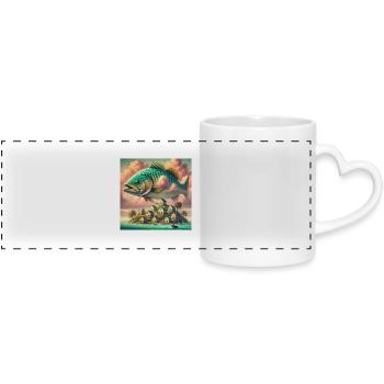 The Flying Fish - Panoramic mug with heart handle - white - Front