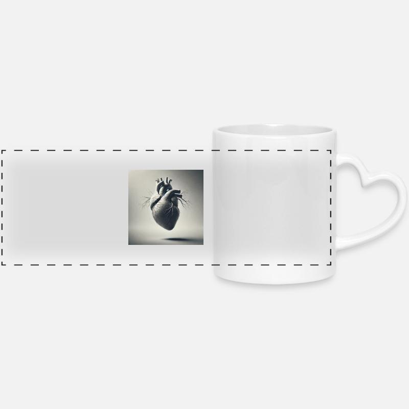 The origin - Panoramic mug with heart handle - white