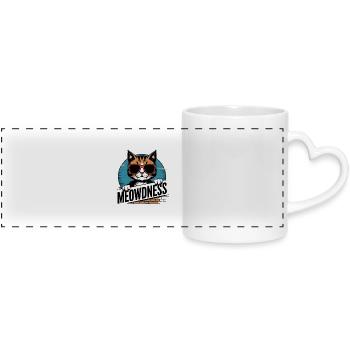 Lunettes de soleil Miaou Chat - Mug panoramique avec anse en forme de cœur - blanc - Devant