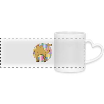 Camel - Panoramic mug with heart handle - white - Front