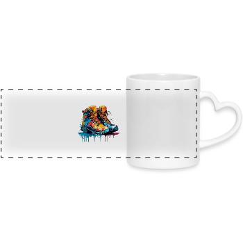 Colorful Shoes - Panoramic mug with heart handle - white - Front