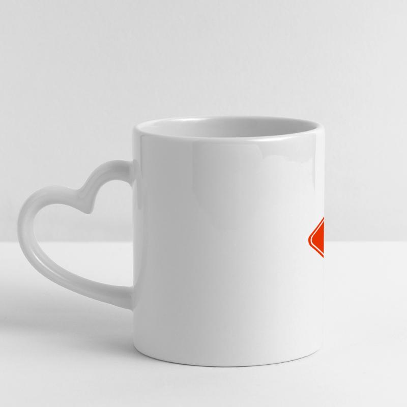 Evil Mouse Shield Warning Caution Caution Danger Panoramic mug with heart handle