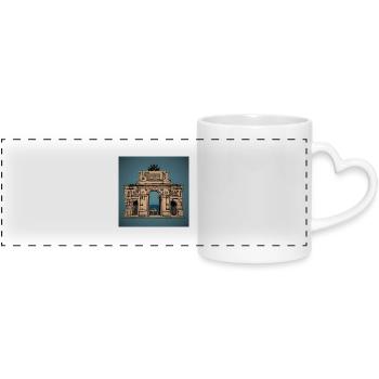 Italienische Städte - Panoramatasse mit Herzhenkel - Weiß - Vorne